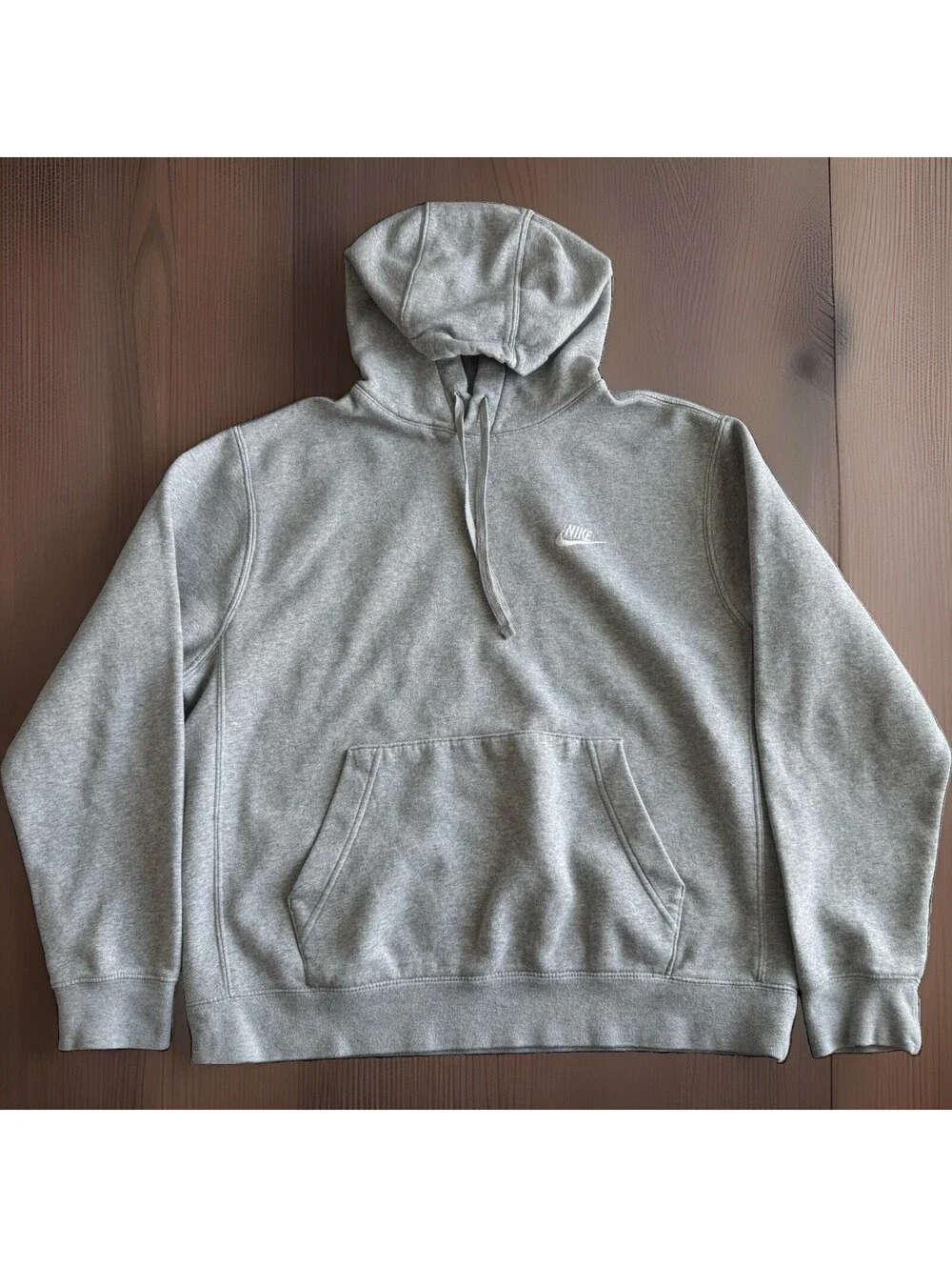 Nike Sportswear Club Medium Cotton Fleece Hoodie Gray Pullover Classic